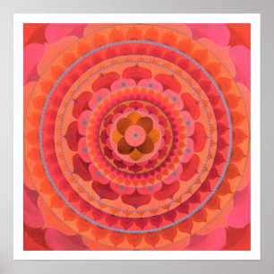 Póster Mandala anaranjada