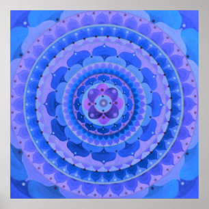 Póster Mandala azul