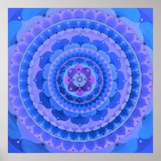 Póster Mandala azul
