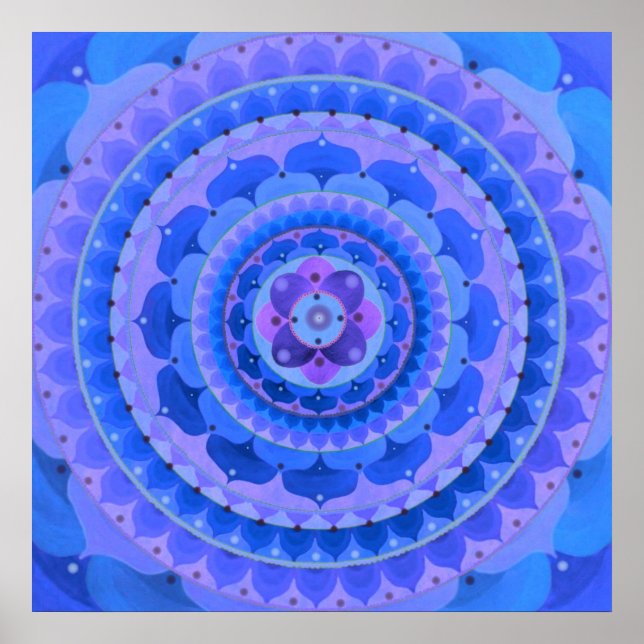 Póster Mandala azul (Frente)