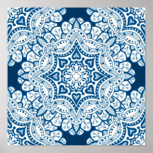 Mandala azul festivo