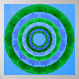Póster Mandala azulverde