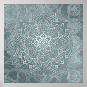 Póster Mandala Boho Chic Brillo Irisado