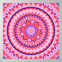 Póster Mandalá Boho Rosa Vibrante Amor Energético Espirit