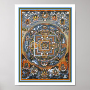 Póster Mandala budista Imprimir 12 x 16