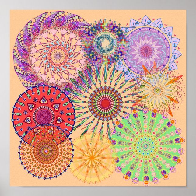 Póster Mandala Collage Three (Frente)