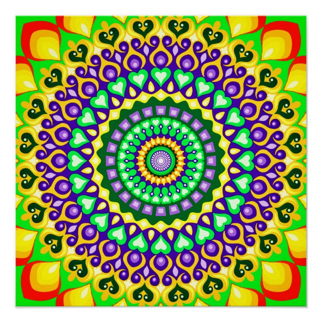Póster Mandala colorida (Anverso)