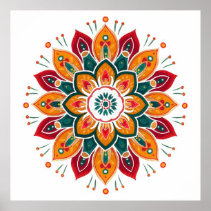 Póster Mandala colorida