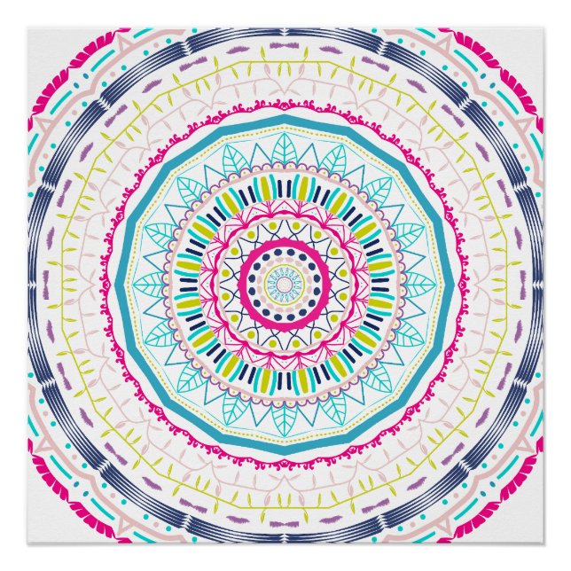 Póster mandala colorida (Anverso)