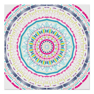 Póster mandala colorido