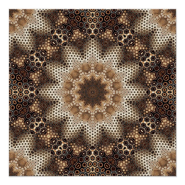 Póster Mandalá con Elementos Hexagonales (Anverso)