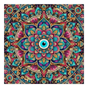 Póster Mandala con mal ojo