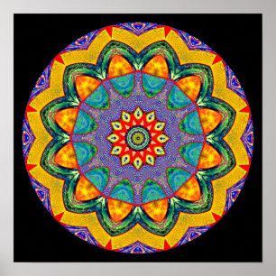 Póster "Mandala cristalina del edredón de la mandala"