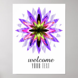 Póster Mandala Damask Bienvenidos Lotus Flower Art Elegan