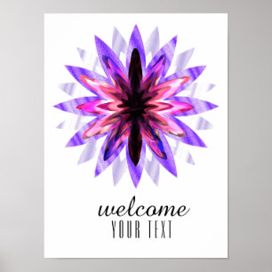Póster Mandala Damask Bienvenidos Lotus Flower Art Elegan