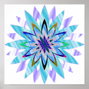 Póster Mandala Damask Lotus Flower Art Elegante