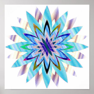 Póster Mandala Damask Lotus Flower Art Elegante