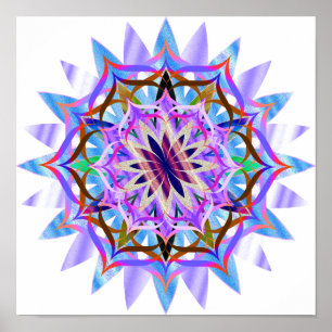 Póster Mandala Damask Lotus Flower Art Elegante