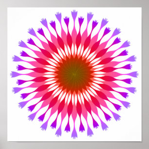 Póster Mandala Damask Lotus Flower Art Elegante