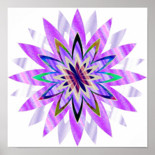 Póster Mandala Damask Lotus Flower Art Elegante