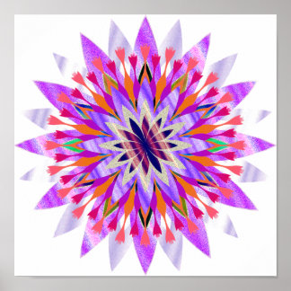 Póster Mandala Damask Lotus Flower Art Elegante