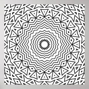 Póster Mandala de Anillo en Zigzag con Detalle de Patrón