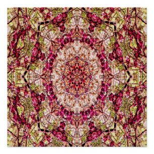 Póster Mandala de Brote Rojo...
