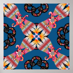 Póster Mandala de color amarillo. Invitación