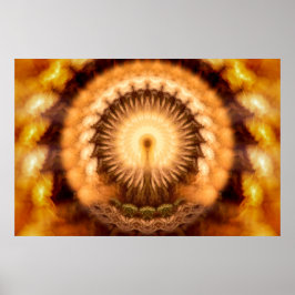 Póster Mandala de Emanación Divina Ámbar Dorado