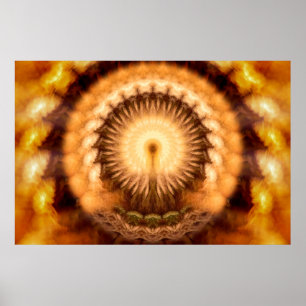 Póster Mandala de Emanación Divina Ámbar Dorado