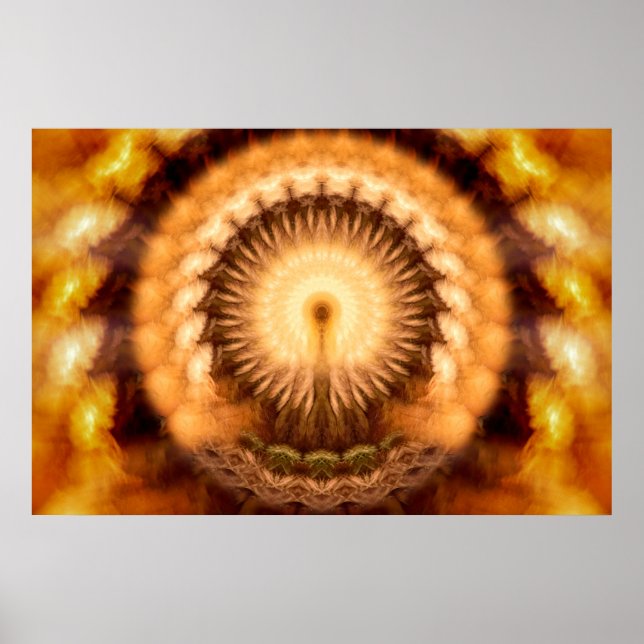 Póster Mandala de Emanación Divina Ámbar Dorado (Frente)