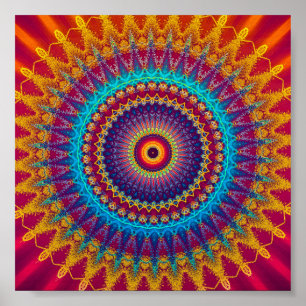 Póster Mandala de fuego e hielo