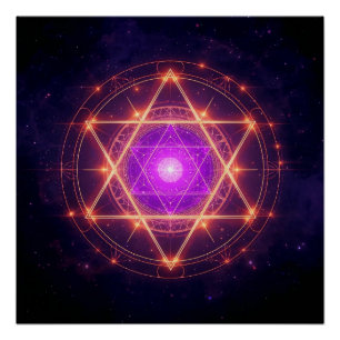 Póster Mandala de Geometría Sagrada: Luz dentro del Cosmo
