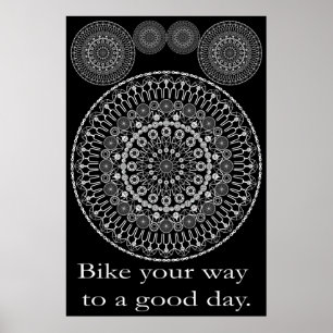 Póster Mandala de la bici del buen día