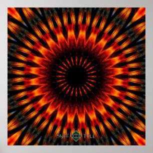 Póster Mandala de la puesta del sol