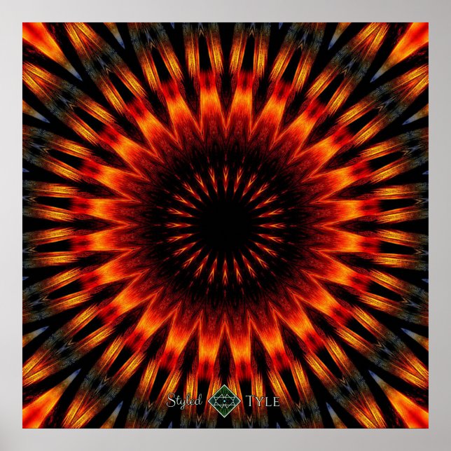 Póster Mandala de la puesta del sol (Frente)