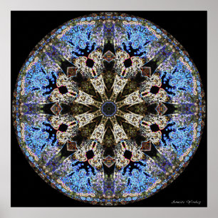Póster Mandala de la ventana de la catedral del cristal