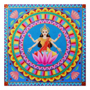 Póster Mandala de Lakshmi de la diosa