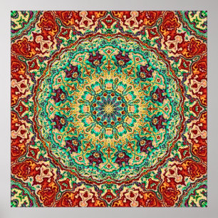 Póster Mandala de los rojos ricos