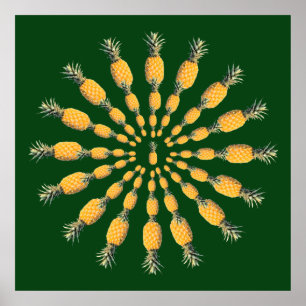 Póster mandala de piña
