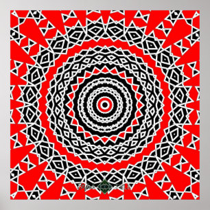 Póster Mandalá de Prisma ( Rojo )