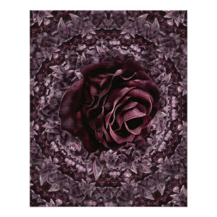 Póster Mandala de rosa 