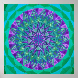 Póster Mandala del sueño verde