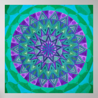 Póster Mandala del sueño verde