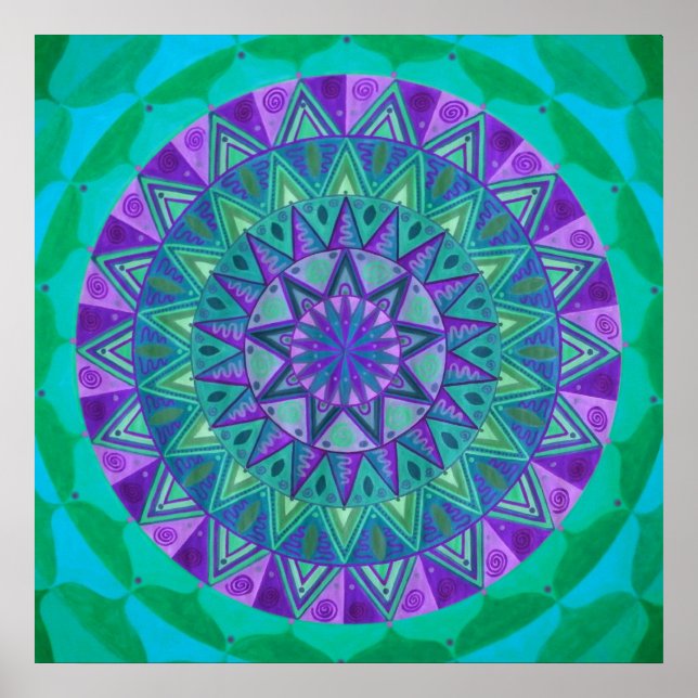 Póster Mandala del sueño verde (Frente)