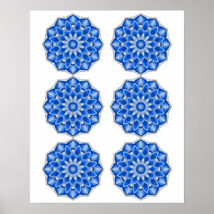 Póster Mandala en azul