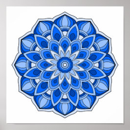 Póster Mandala en azul