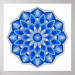 Póster Mandala en azul