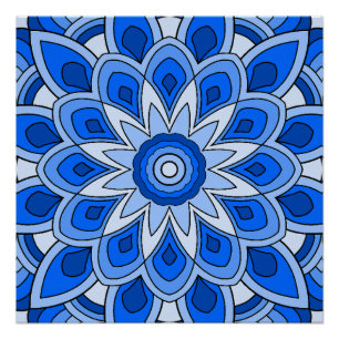 Póster Mandala en azul