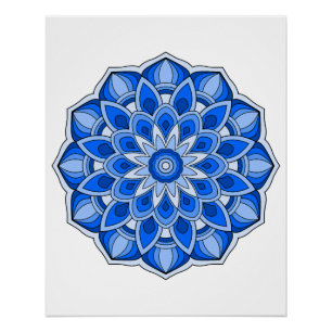 Póster Mandala en azul